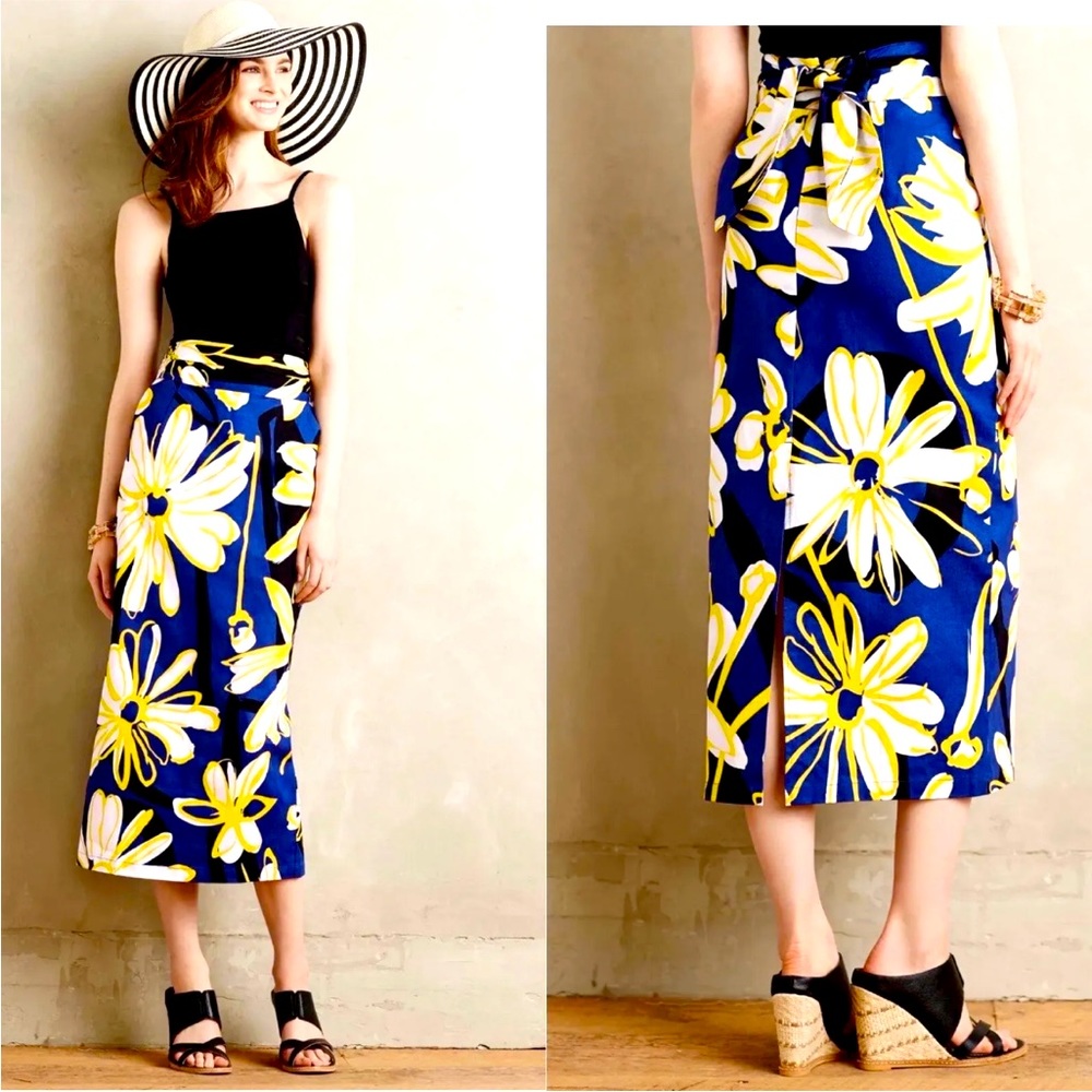 Anthropologie brand skirt, Whit Two skirt, flower maxi skirt, size 6.
